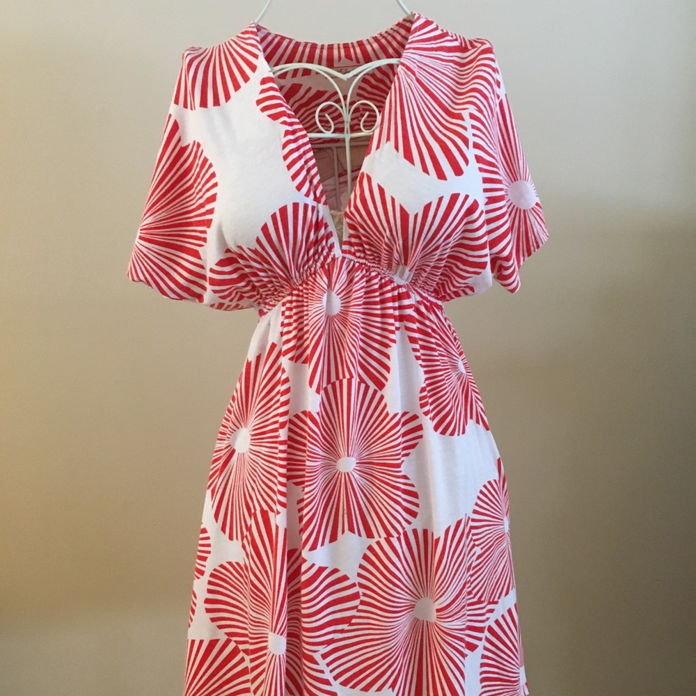 Deep V Neck Floral Dress